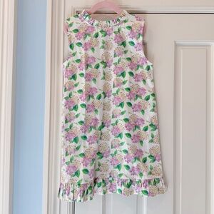 TukTuk Designs Girls Hydrangea Sleeveless Dress with Bow and Ruffle Hem Size 7-8